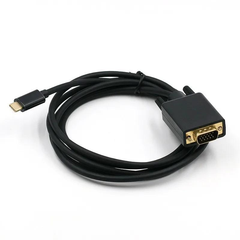 USB 3.1 CŸ-VGA 1080P  ̺ USB-C ȯ, Ʈ-3 ȣȯ Ʈ  LCD Ϳ, 1.8m